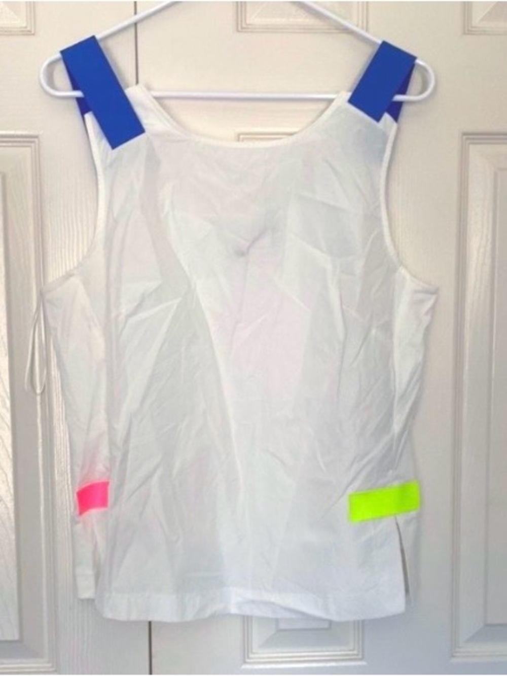 MaxMara White and Yellow Boxy Tank Top USA SIZE XL